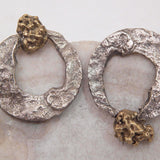 “Gnarled Washer & Stone” Earrings by Clare Bridge Jewelry